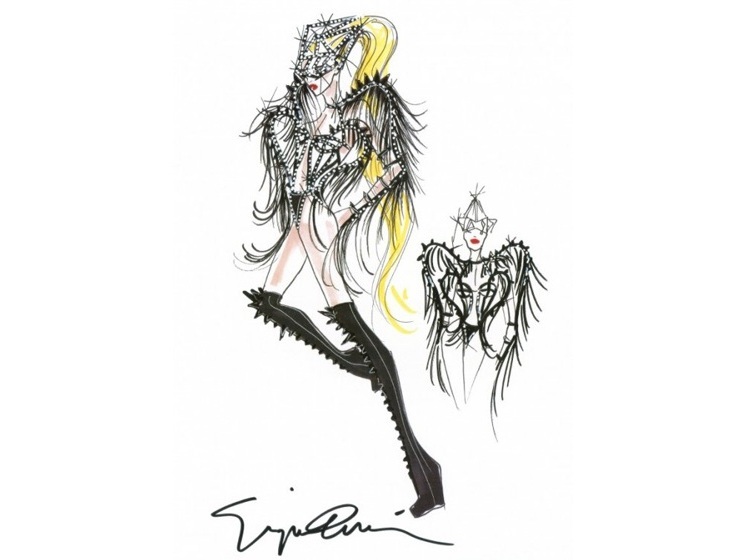 Эскизы костюмов для Леди Гага (Lady Gaga) от Джорджио Армани (Giorgio Armani)