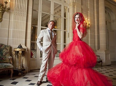 Валентино Гаравани (Valentino Garavani) и Наталья Водянова в платье от Valentino