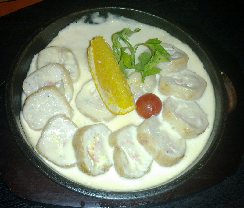 Тори тидзу скимаё (куриная грудка с сыром и снежным крабом), Гиннотаки